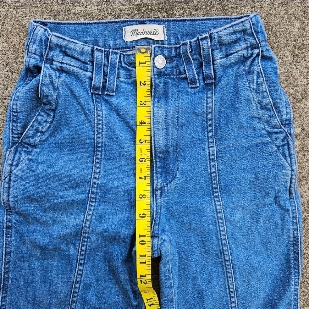 MADEWELL Straight Jean Medium Blue Indigo Wash: Seamed Edition Women's Size 23 - Picture 5 of 16
